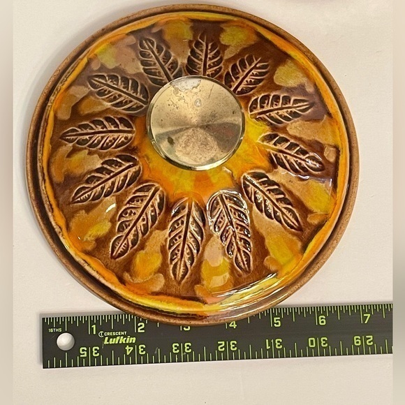 Vintage California Originals #140 Pottery Covered Dish Leaf Retro Design 8" x 8" - Picture 6 of 7